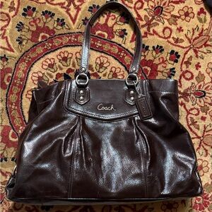 Coach Dark Brown Leather Tote